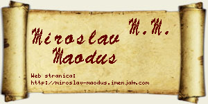 Miroslav Maoduš vizit kartica